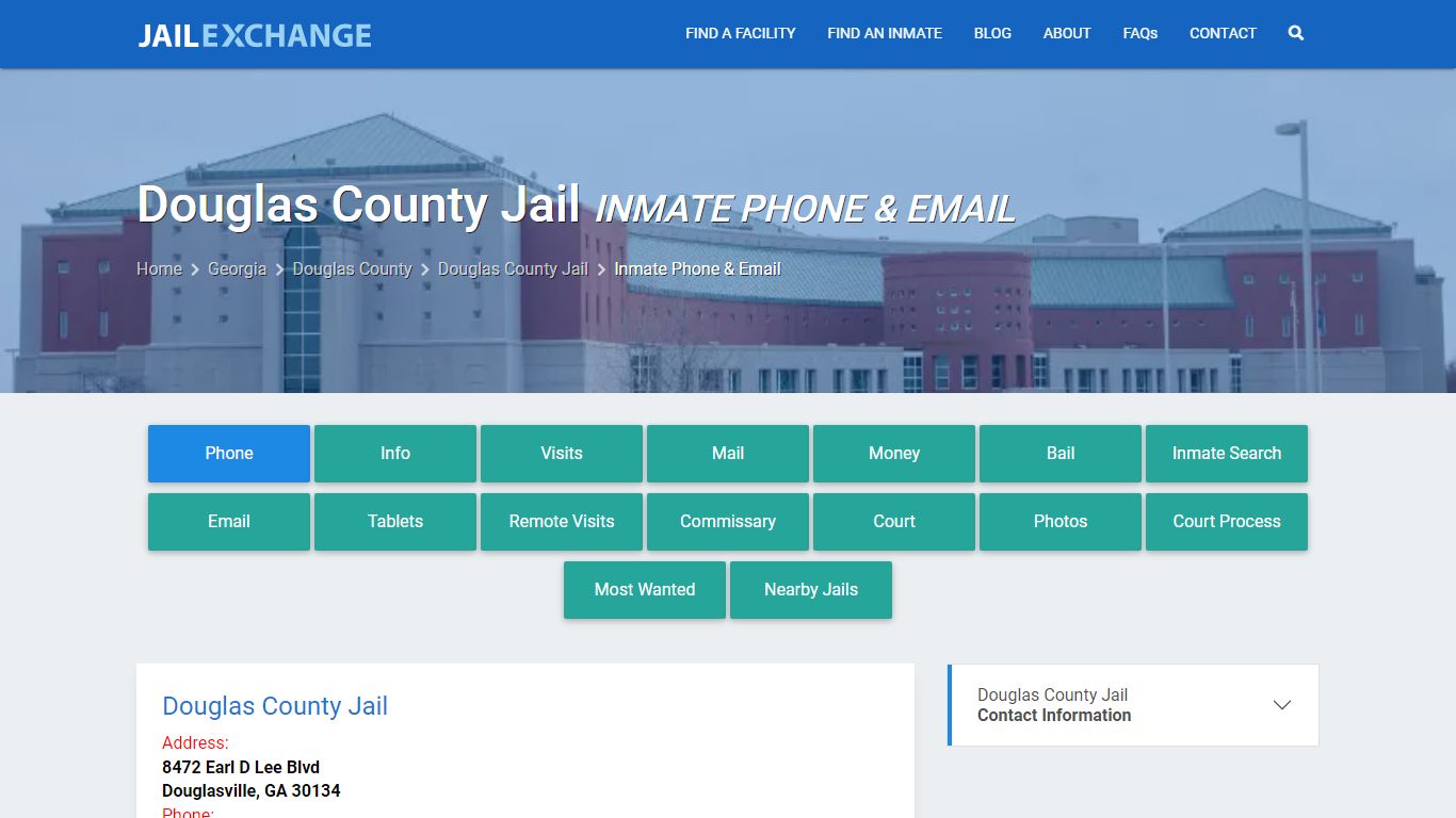 Inmate Phone - Douglas County Jail, GA - Jail Exchange